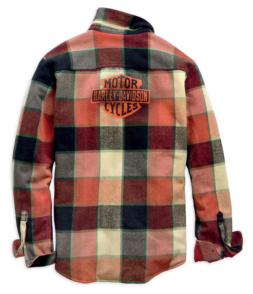 Harley-Davidson® Men's Logo Lined Slim Fit Plaid Shirt Jacket