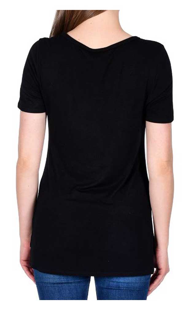 Harley-Davidson Women's Where Eagles Dare Embellished Scoop Neck Tee, Black - No Hassle Returns at Wisconsin Harley
