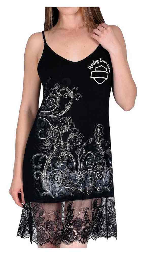 Harley-Davidson Women's Grow Old Embellished Sleeveless Sleep Chemise, Black - Wisconsin Harley-Davidson