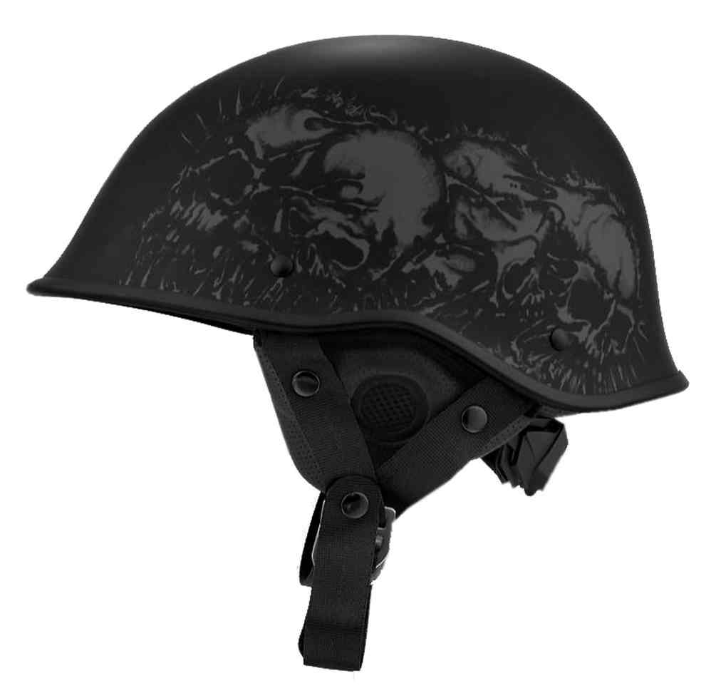 Harley Davidson Men S Odin Skull B02 Half Helmet Matte Black