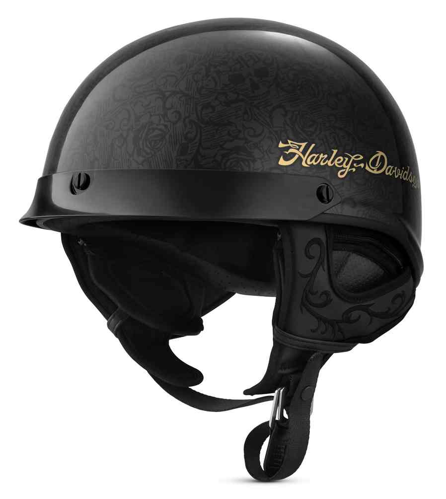 Harley-Davidson® Women's Skull & Roses J02 Half Helmet, Gloss