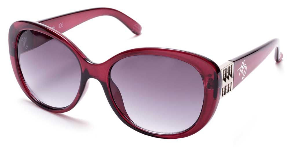 Harley-Davidson Womens Oversized Butterfly Sunglasses, Shiny Bordeaux/Smoke Lens - Wisconsin Harley-Davidson