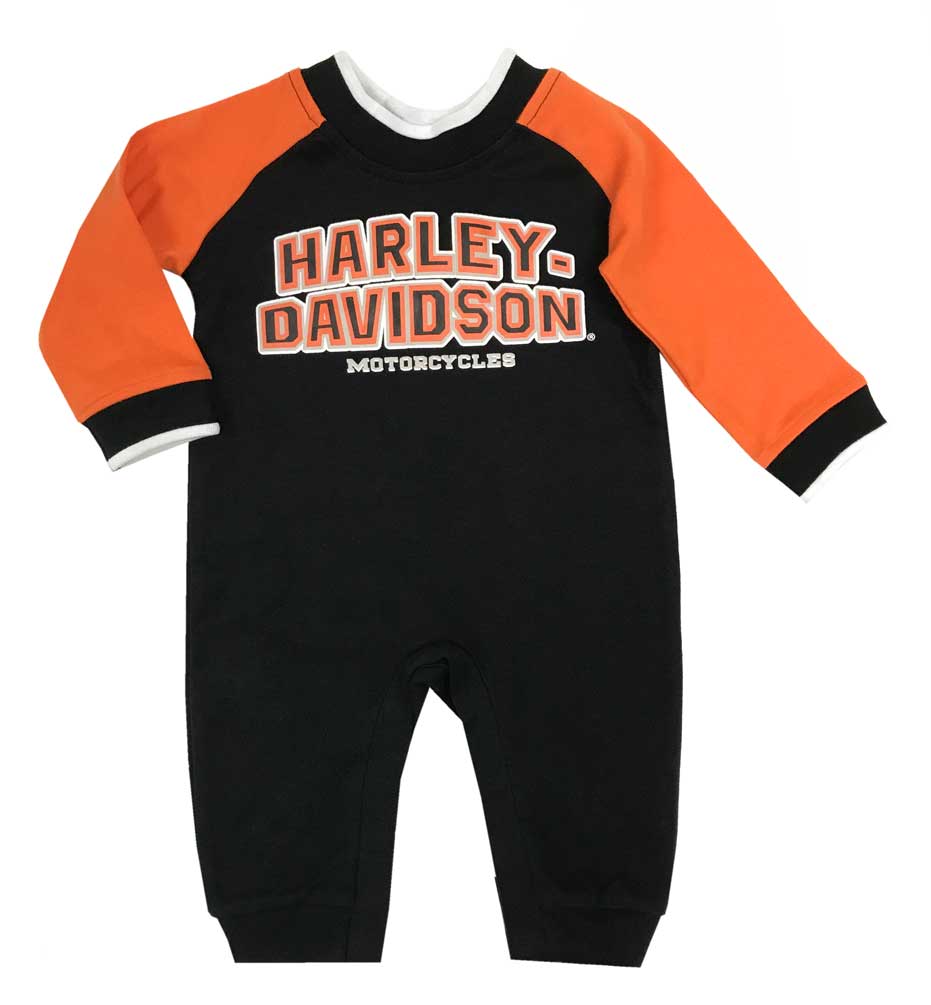 Harley Davidson Baby Boys Block H D Interlock Coveralls Black