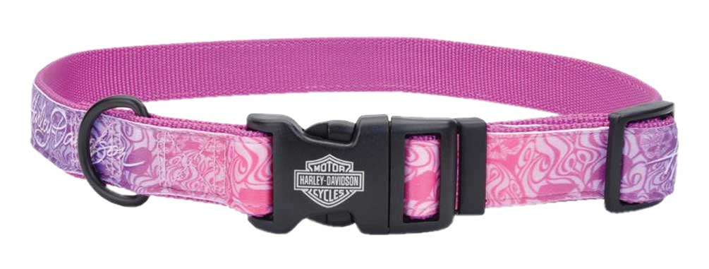 Pink Skull Dog Leash Harley-Davidson® 5/8 Adjustable Pink Skull