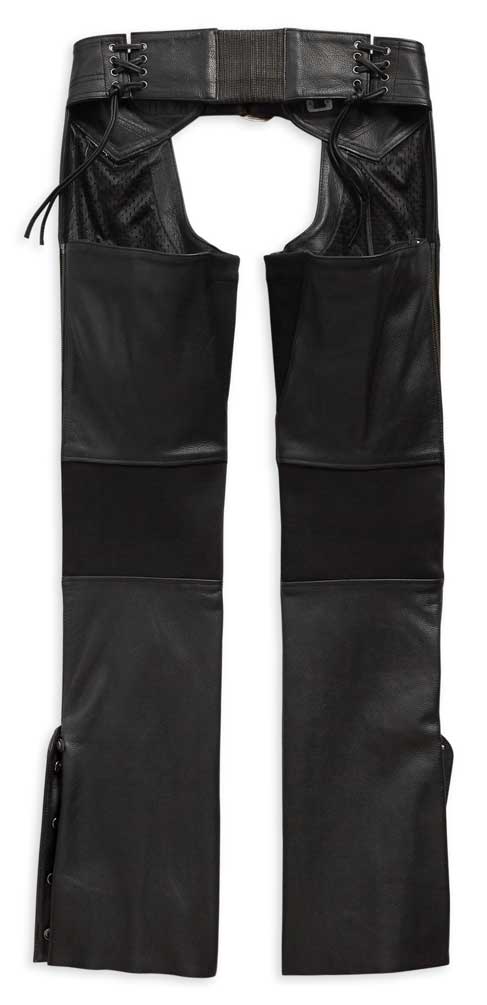 Harley-Davidson Women's Deluxe II Midweight Leather Chaps, Black 98046-19VW - No Hassle Returns at Wisconsin Harley