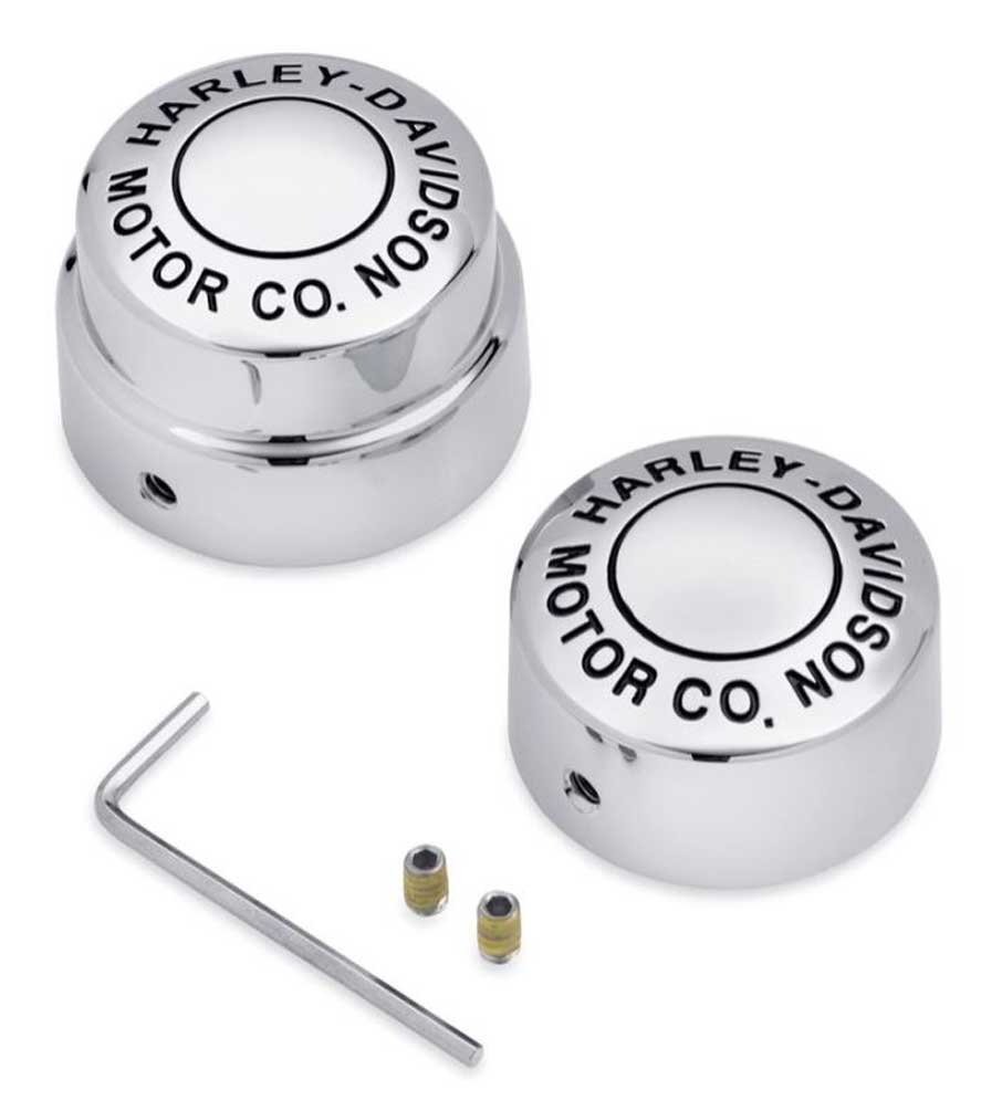 Harley-Davidson Motor Co. Rear Axle Nut Covers - Chrome Finish 41704-09 - Wisconsin Harley-Davidson