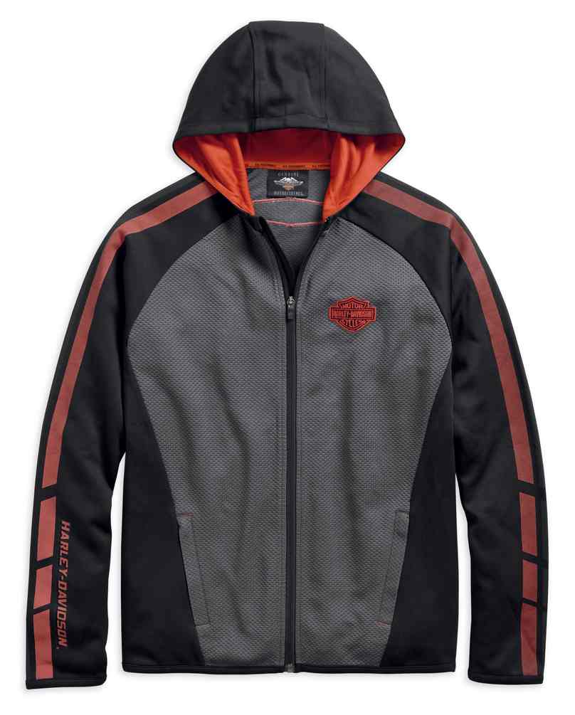 Harley-Davidson Men's Performance Wicking Colorblocked Hoodie 96545-19VM - Wisconsin Harley-Davidson