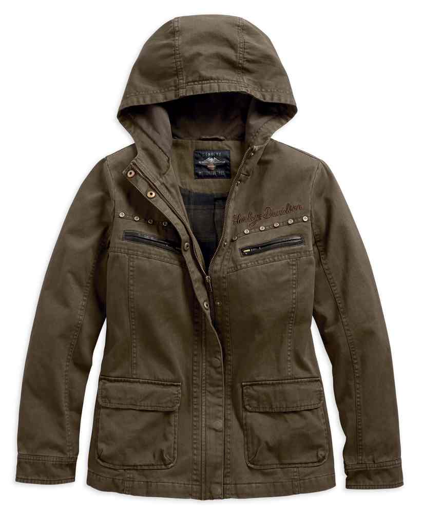 Harley-Davidson Women's Rugged Over-Dyed Hooded Casual Jacket 97478-19VW - Wisconsin Harley-Davidson