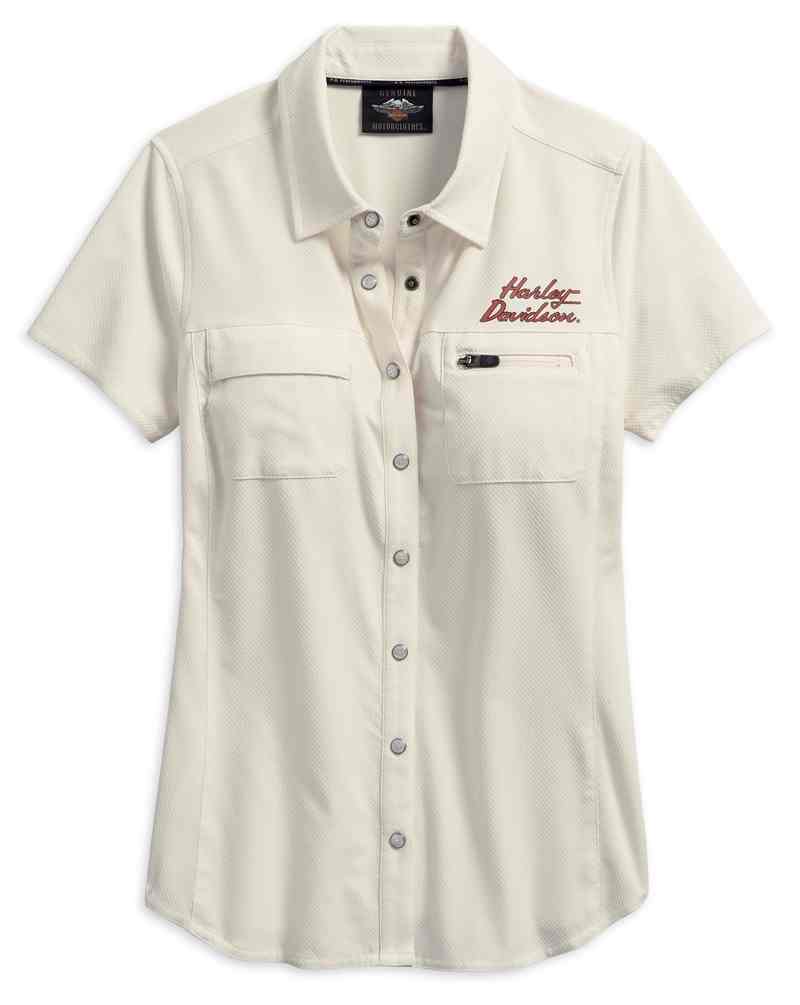 Harley-Davidson Women's Performance Fast Dry Vented Woven Shirt 96347-19VW - Wisconsin Harley-Davidson