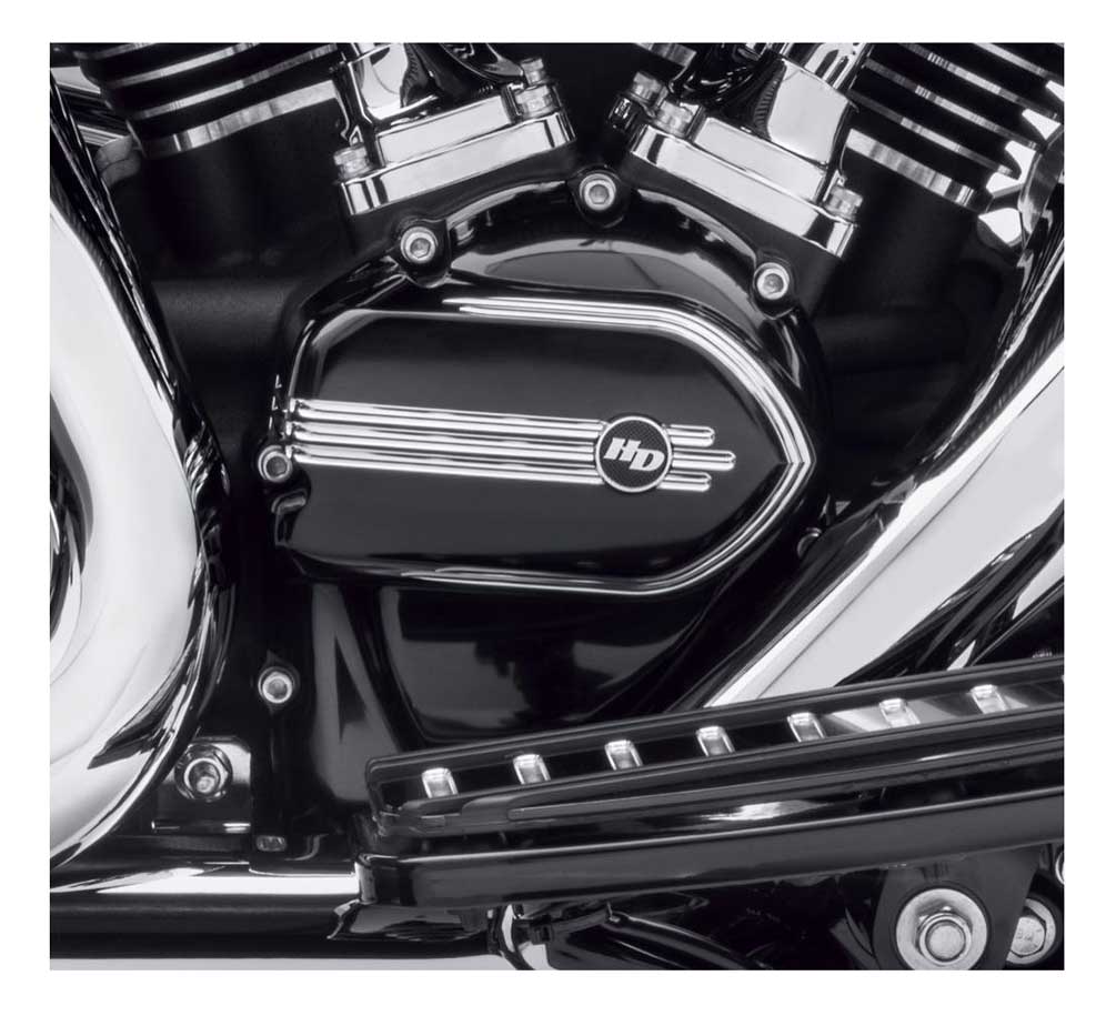 Harley-Davidson® Defiance Cam Cover, Black Anodized Machine Cut