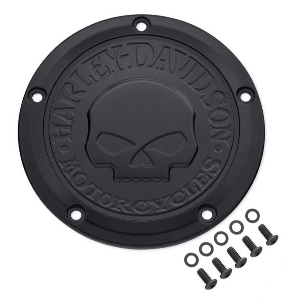 Harley-Davidson Willie G Skull Logo Derby Cover, Black Finish 25700742 - Wisconsin Harley-Davidson