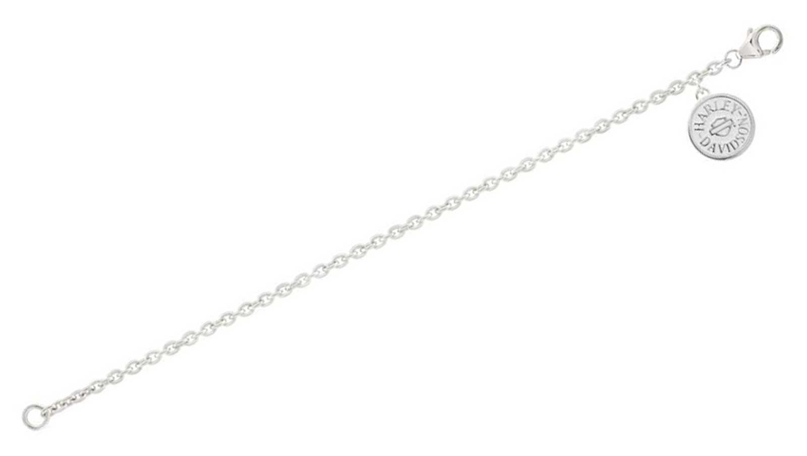 Harley-Davidson Women's White Colored Enameled Charm Bracelet, Silver HDB0391 - Wisconsin Harley-Davidson