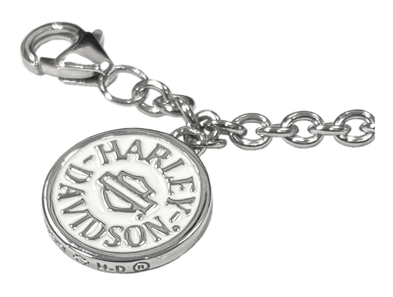 Harley-Davidson Free Shipping - Harley-Davidson Women's White Colored Enameled Charm Bracelet, Silver HDB0391 - Free Shipping on many products plus Orders Over $99