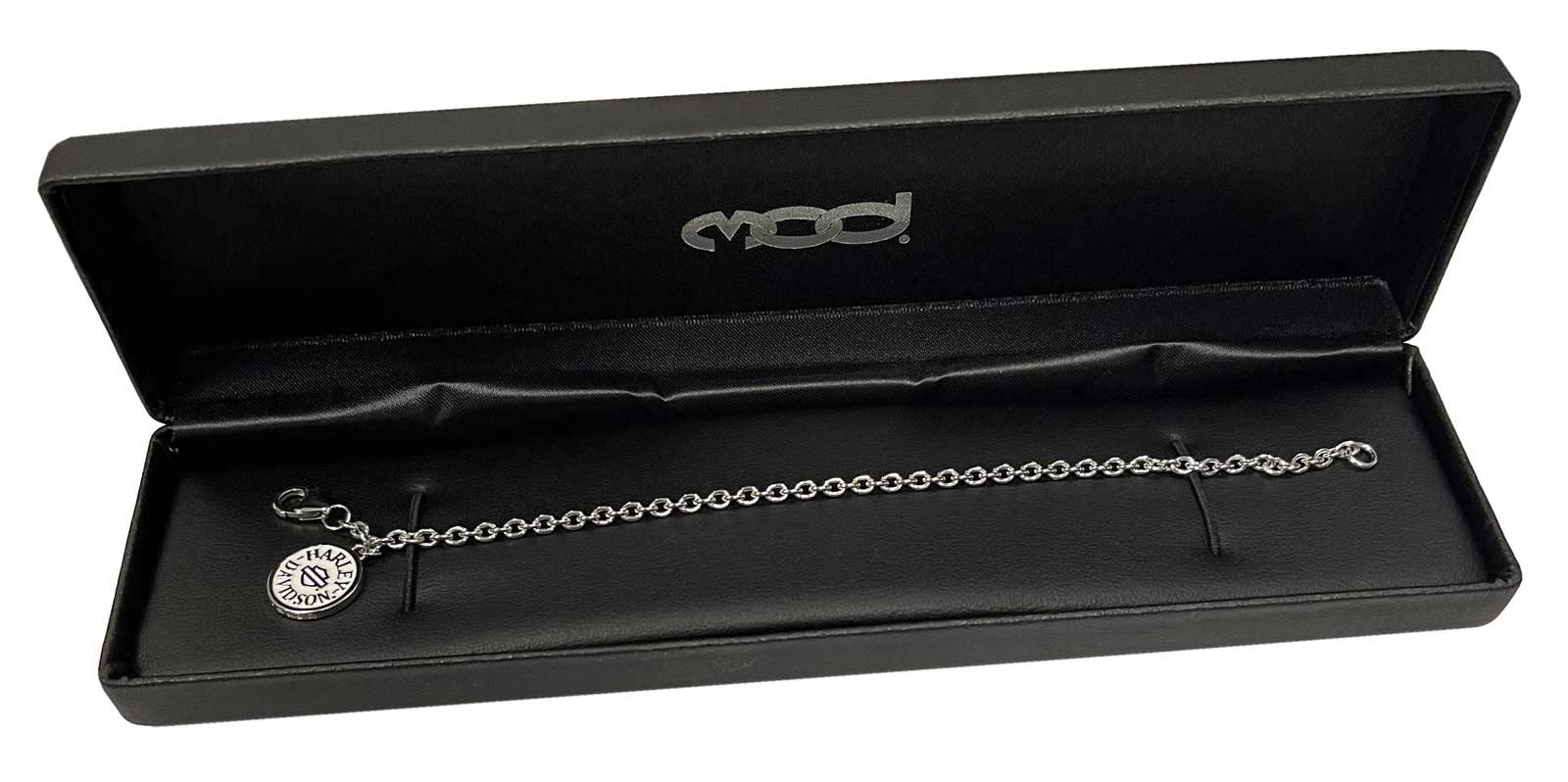 Harley-Davidson Women's White Colored Enameled Charm Bracelet, Silver HDB0391 - No Hassle Returns at Wisconsin Harley