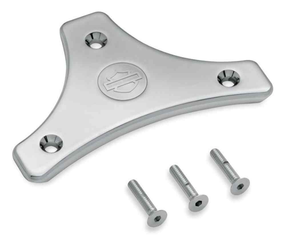 Harley-Davidson Billet Backrest Pad Mount, Fits Touring Models - Chrome 53086-04 - Wisconsin Harley-Davidson