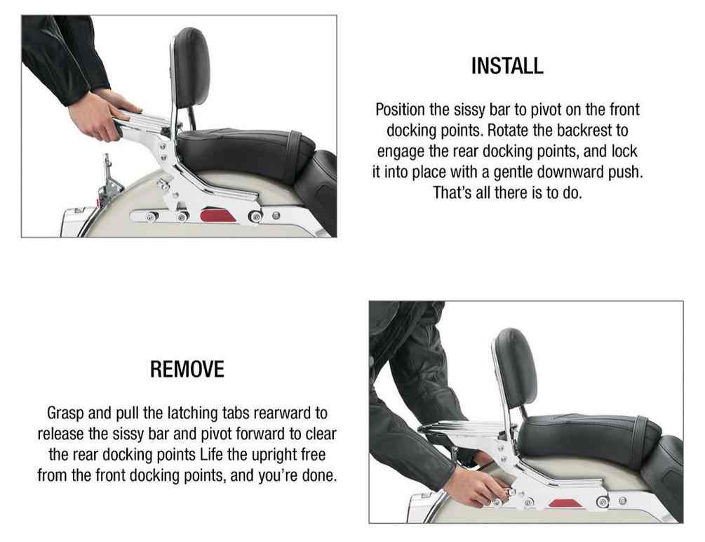 Harley-Davidson HoldFast Sissy Bar Upright - Standard Height - Chrome 52300437 - No Hassle Returns at Wisconsin Harley