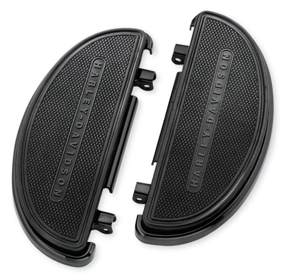 Harley-Davidson Gloss Black Half-Moon Rider Footboards, Fits FL Softail 51400-08 - Wisconsin Harley-Davidson