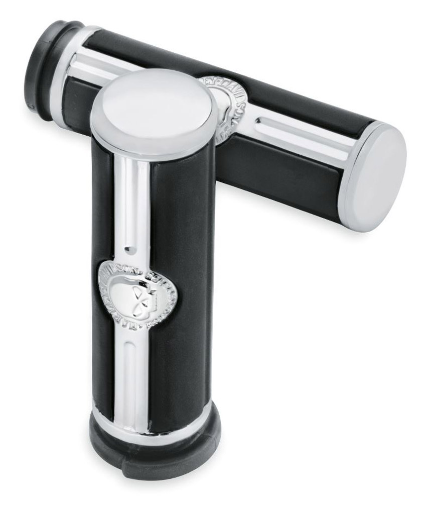 Harley-Davidson® Willie G Skull Hand Grips, Chrome - Multi-Fit