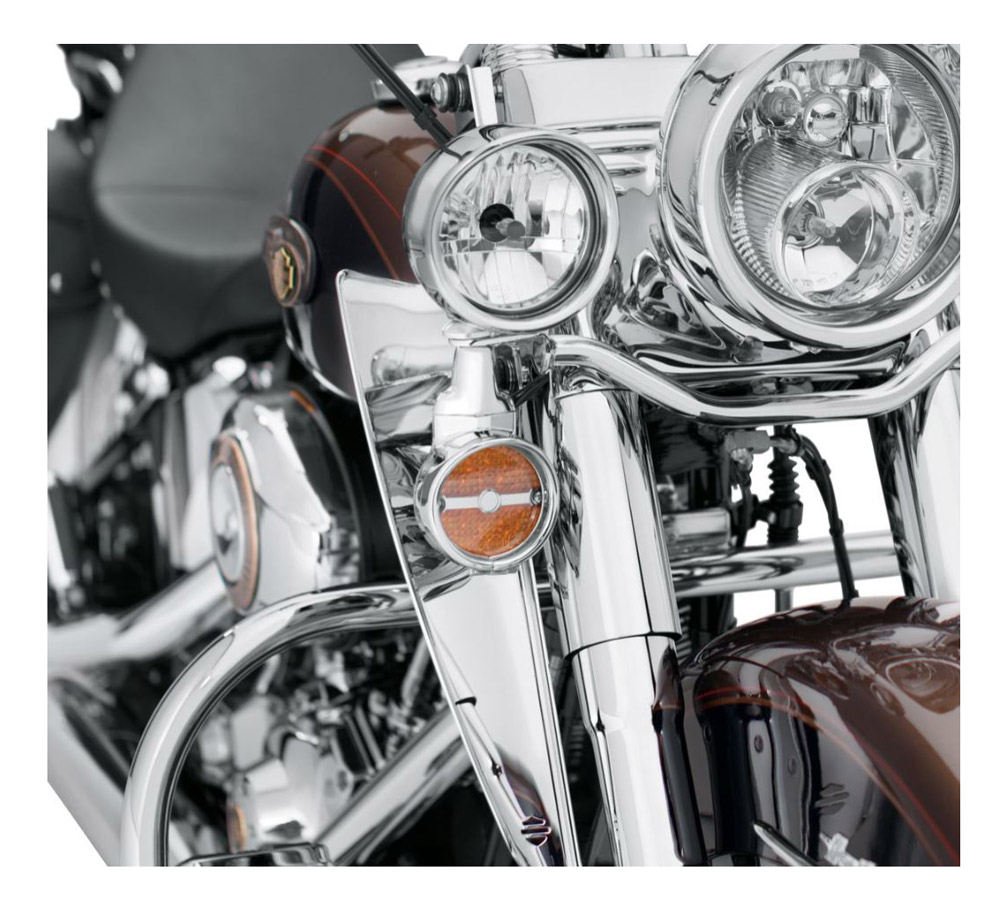 Harley-Davidson Fork-Mount Wind Deflector - Chrome, Multi-Fit Item 57400143 - Wisconsin Harley-Davidson