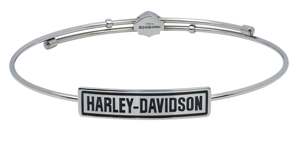 Harley-Davidson Women's Bar & Shield Script Bangle Bracelet, 7 in. HSB0019-7 - Wisconsin Harley-Davidson