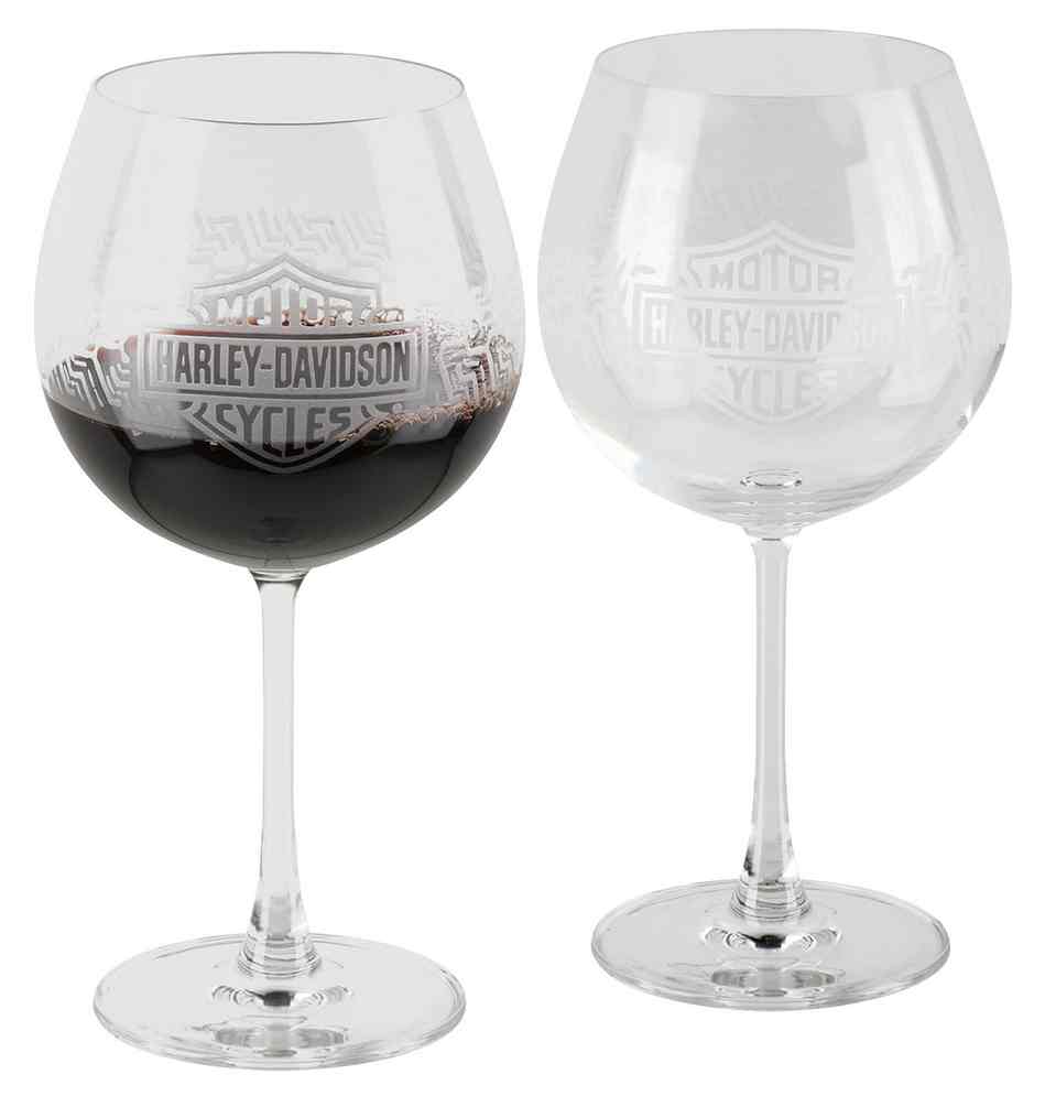 Harley-Davidson Bar & Shield Tire Tread Wine Glass Set - 20 oz. HDX-98711 - Wisconsin Harley-Davidson