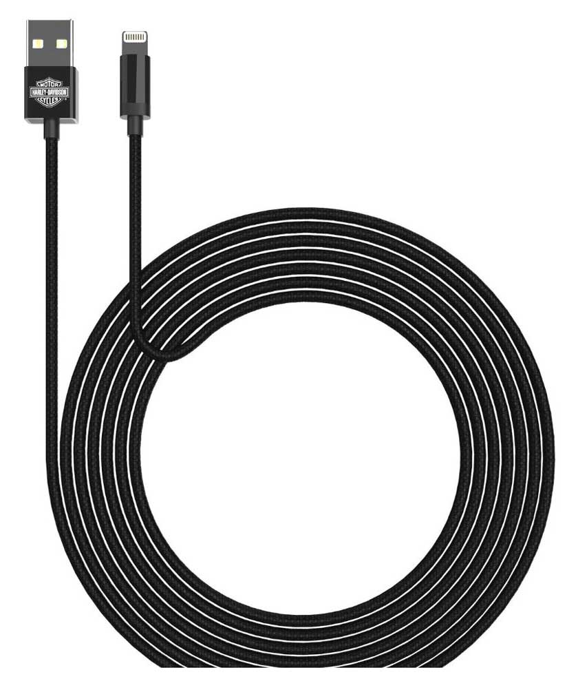 Harley-Davidson Venture Series - 9 ft. B&S Lightning Cable - Black 09539 - Wisconsin Harley-Davidson