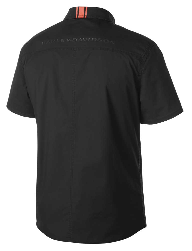 Harley-Davidson Free Shipping - Harley-Davidson Men's Stretch Poplin Slim Fit Woven Shirt, Black 99151-19VM - Free Shipping on many products plus Orders Over $99