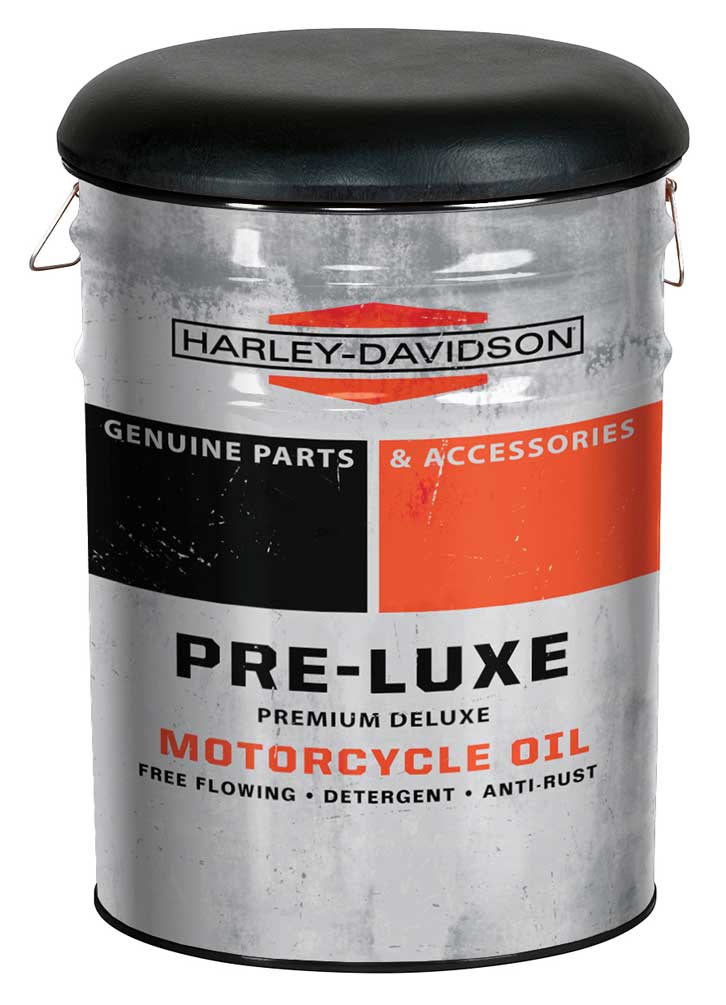 Harley-Davidson Pre-Luxe Genuine Bucket Stool, Steel Barrel, 13 gal. HDL-12137 - Wisconsin Harley-Davidson