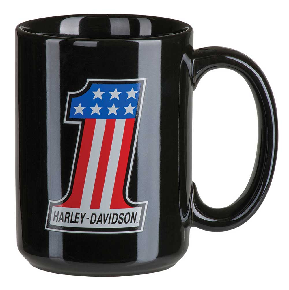 Harley-Davidson Core #1 Racing Coffee Mug, 15 oz. - Gloss Black HDX-98617 - Wisconsin Harley-Davidson