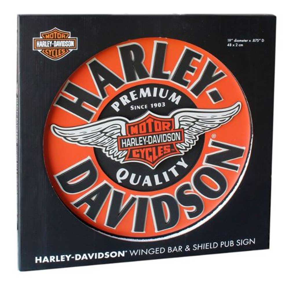 Harley-Davidson® Winged Bar & Shield Dimensional Pub Sign, Orange