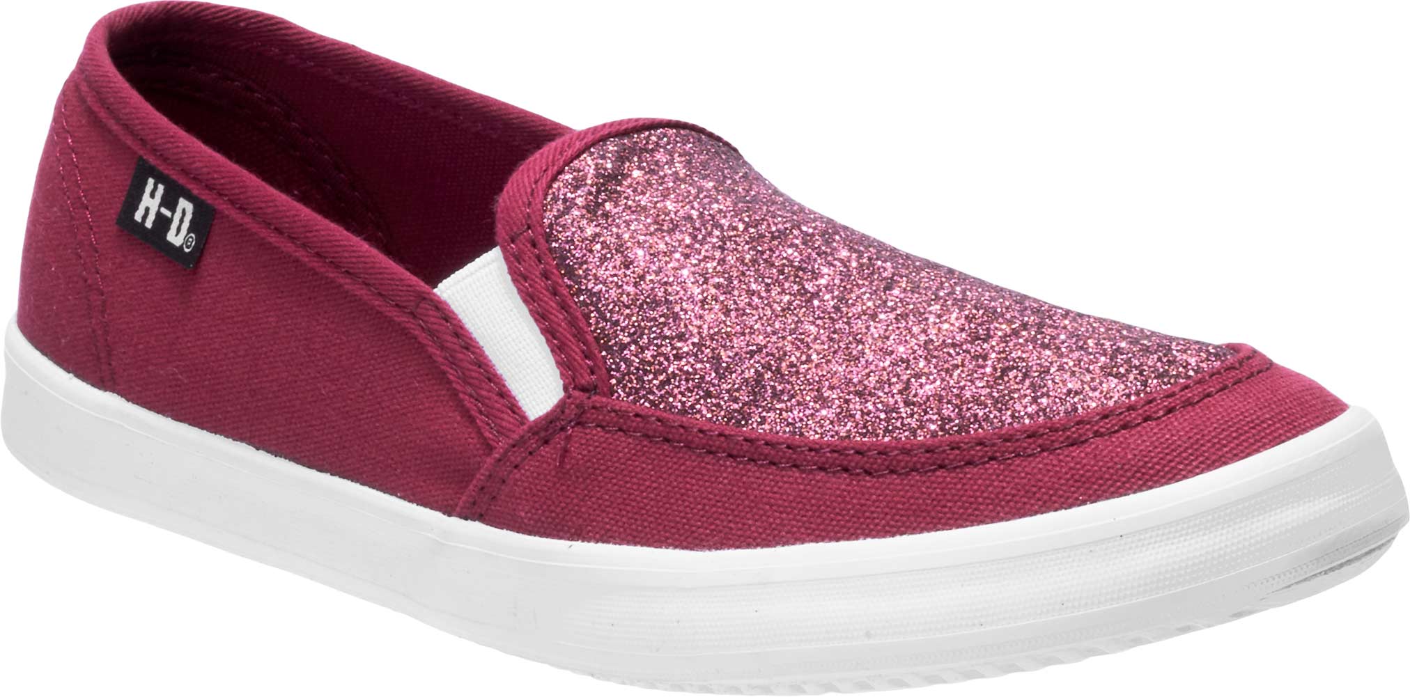 Harley-Davidson Women's Valwood Bongo Canvas Slip-Ons D84421 (Wine, 5) - Wisconsin Harley-Davidson