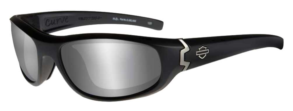 Harley-Davidson® Mens Curve PPZ Sunglasses, Silver Flash Lens