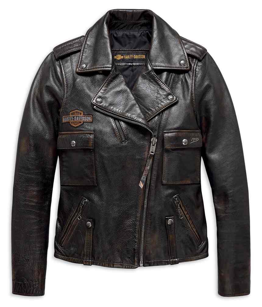 Harley-Davidson® Women's Eagle Logo Distressed Leather Biker