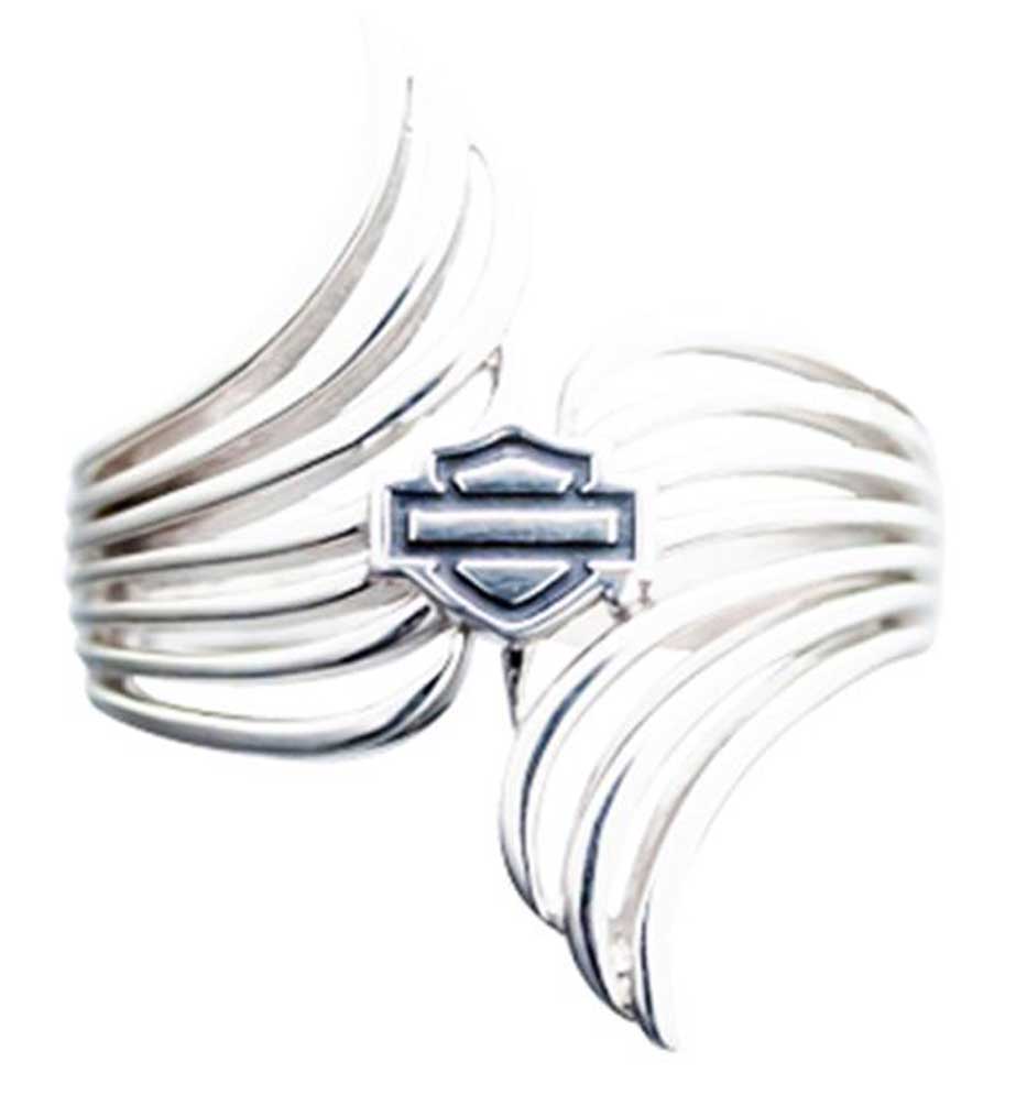 Harley-Davidson Women's Pierced Double Wing Ring, Sterling Silver HDR0388 - Wisconsin Harley-Davidson