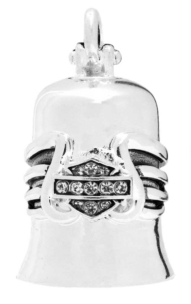 Harley-Davidson Bling Winged Bar & Shield Ride Bell - Silver Finish HRB088 - Wisconsin Harley-Davidson