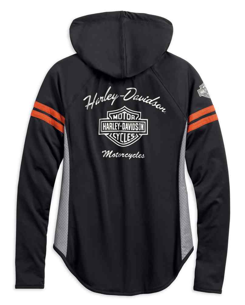Harley-Davidson® Women's Performance Mesh Accent Hoodie, Black