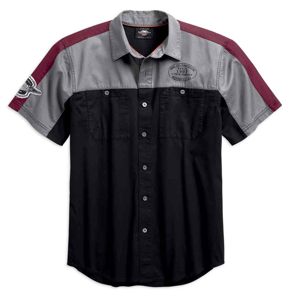 Harley-Davidson Men's Performance Vented Winged Logo Woven Shirt 99156-19VM - Wisconsin Harley-Davidson