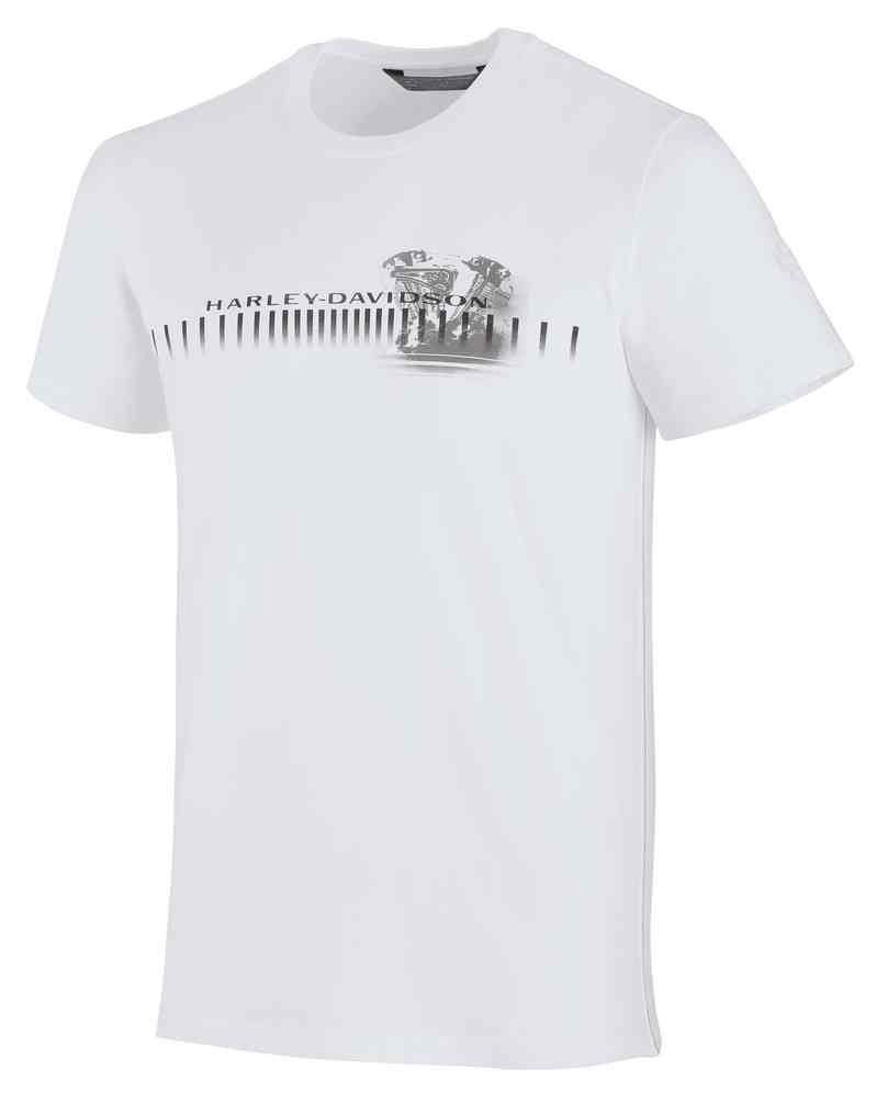 Harley-Davidson Men's Horizontal Engine Print Slim Fit Tee, White 99206-19VM - Wisconsin Harley-Davidson
