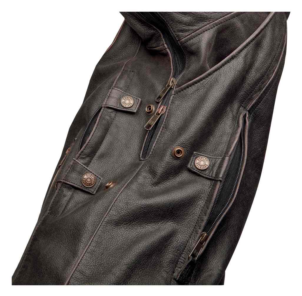 Harley-Davidson Men's Triple Vent System Trostel Leather Jacket 98053-19VM - No Hassle Returns at Wisconsin Harley
