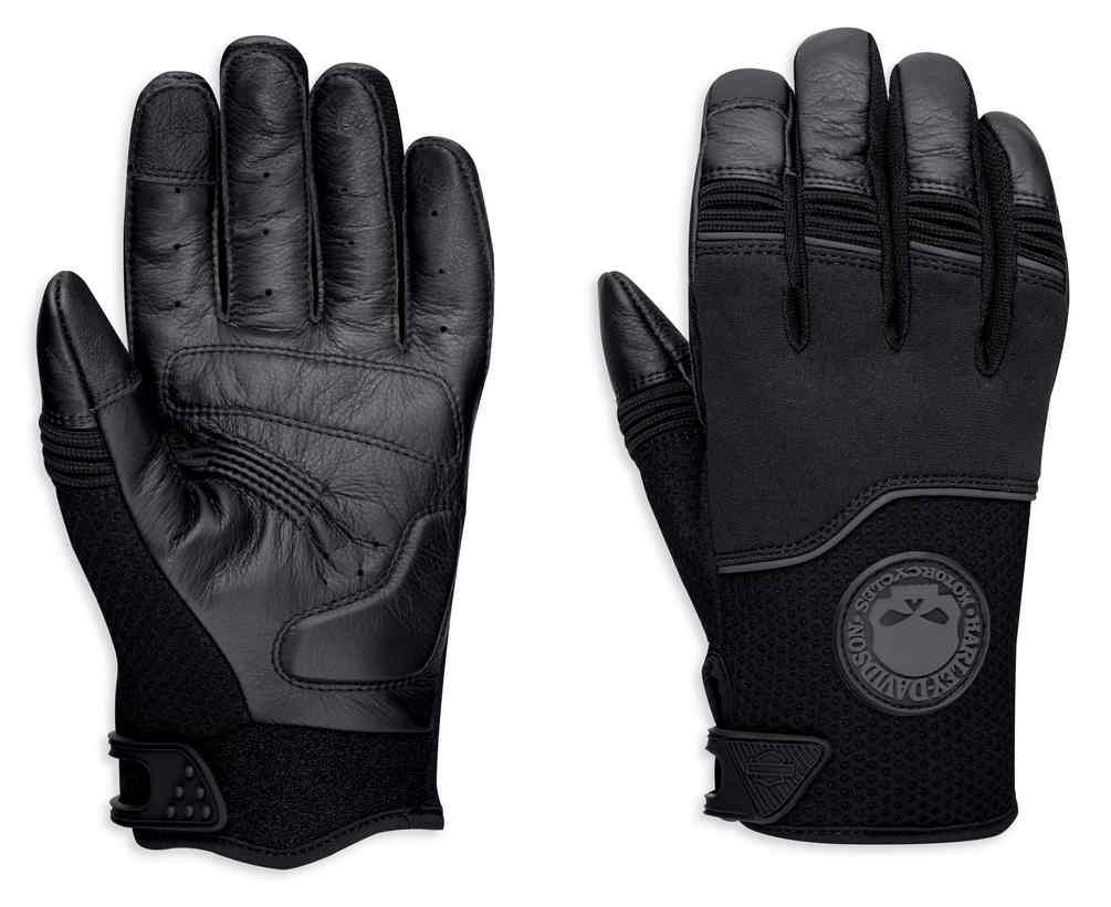 Harley-Davidson Men's Newhall Mixed Media Full-Finger Gloves, Black 98385-19VM - Wisconsin Harley-Davidson