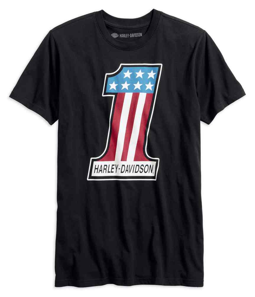 Harley-Davidson Men's #1 Retro Slim Fit Short Sleeve Tee, Black 99215-19VM - Wisconsin Harley-Davidson