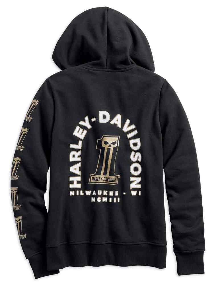 Harley-Davidson Free Shipping - Harley-Davidson Women's Printed #1 Skull Full-Zip Hoodie, Black 99241-19VW - Free Shipping on many products plus Orders Over $99