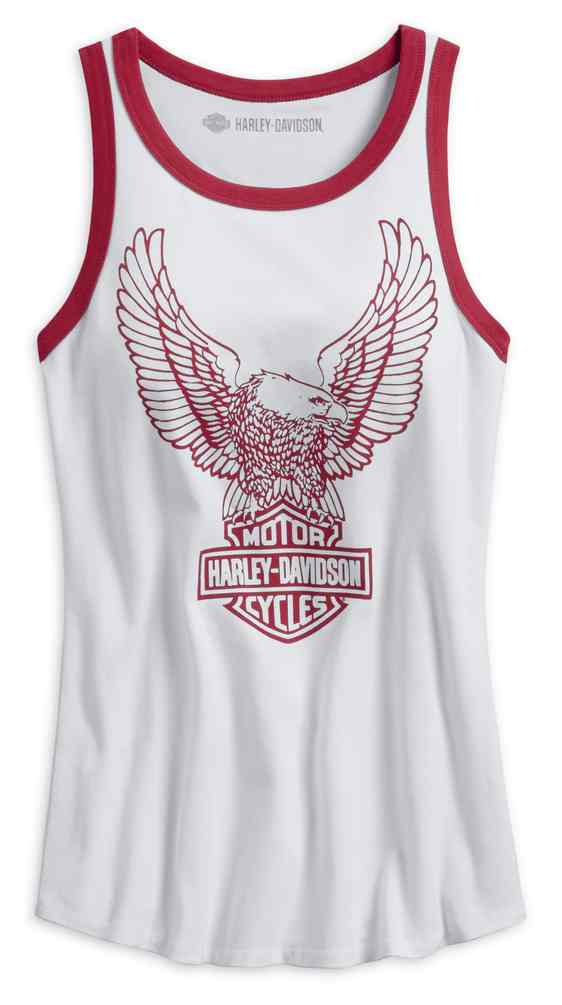 Harley-Davidson Women's Retro Eagle Sleeveless Tank Top, White 99227-19VW - Wisconsin Harley-Davidson