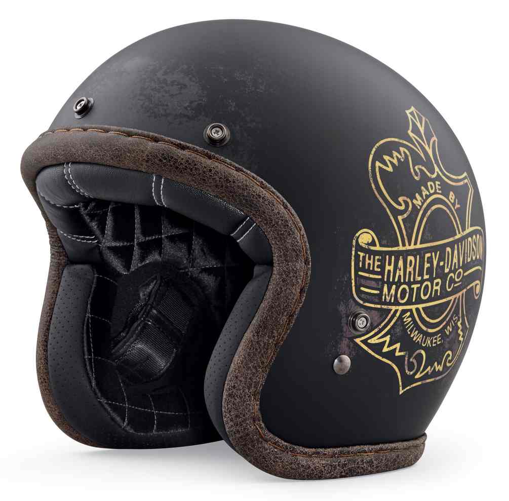 HarleyDavidson® Men's Bootlegger's Pass B01 3/4 Helmet, Matte Black 9823619VX Wisconsin
