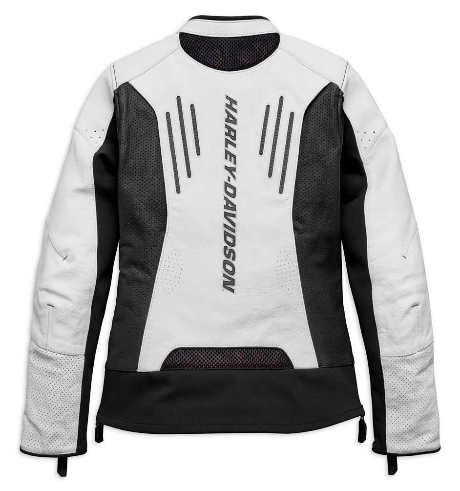 Harley Davidson Women S Fxrg Perforated Leather Jacket White
