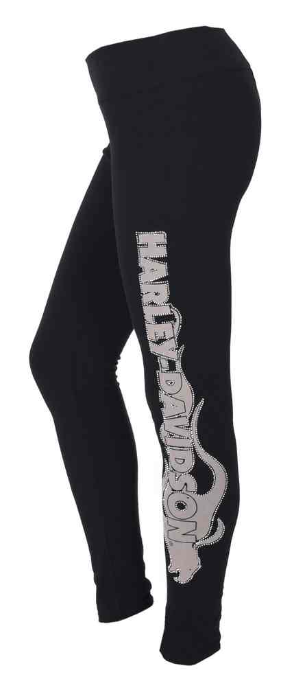Harley-Davidson Women's Fiery Eagle Embellished H-D Leggings - Classic Black - Wisconsin Harley-Davidson