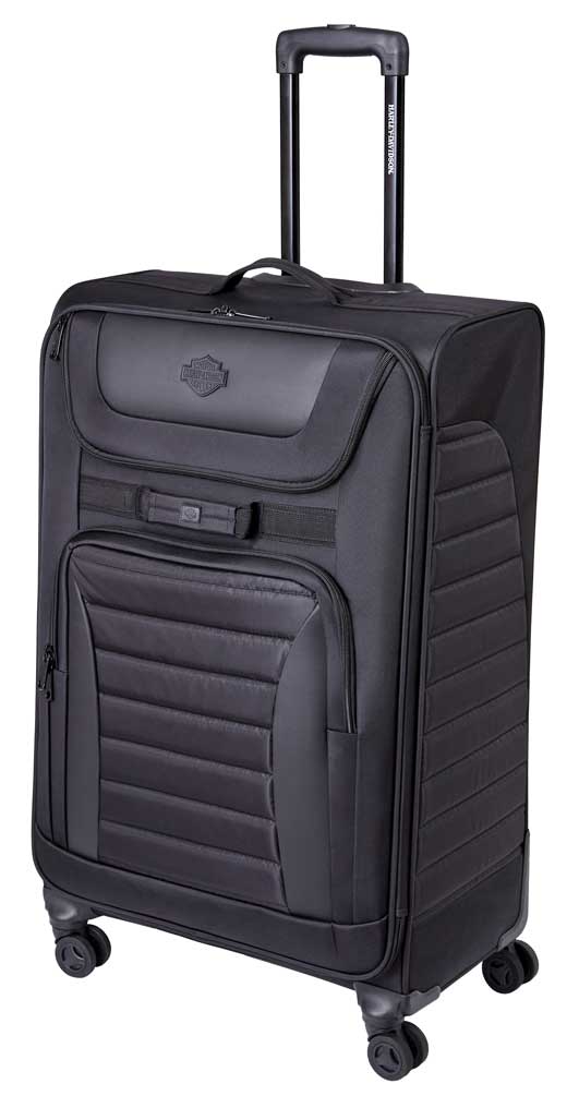 新品Harley-Davidson ボストン、キャリーバッグ 黒 Harley-Davidson® Onyx Quilted Wheeled Travel Luggage - Sleek