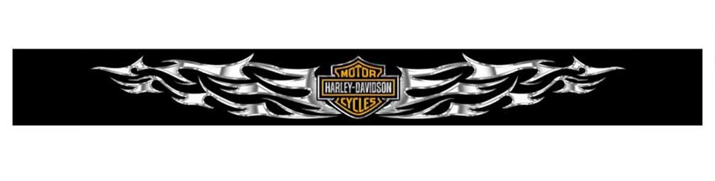 Harley-Davidson Flames Bar & Shield Windshield Sunshade Decal, Black CG3440 - Wisconsin Harley-Davidson