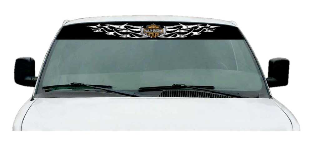Chroma 33400 Orange Harley Davidson Script Windshield Decal – 20 1/2 X 2 Inches