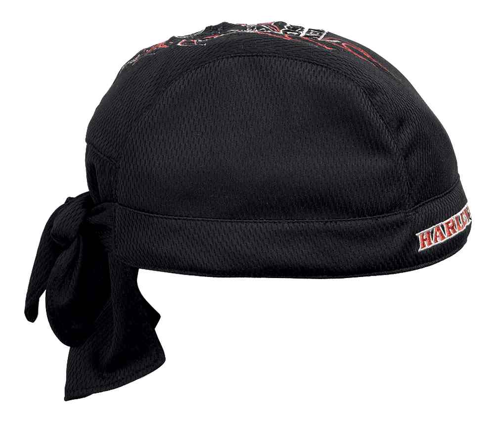 Harley-Davidson コーデュロイキャップ ブラック Harley-Davidson® Men's Flames Quick Dry Mesh Skull Cap - Black